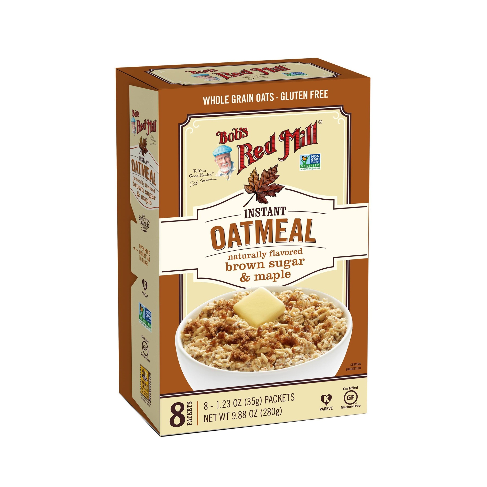slide 1 of 1, Bob's Red Mill Natural Foods Inc. Oatmeal Instant Brown Sugar & Maple, 9.87 oz