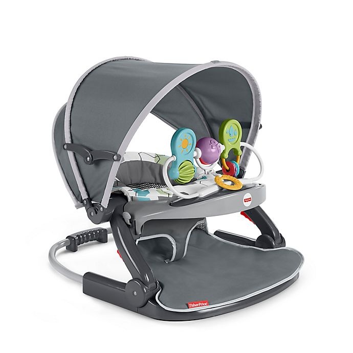 slide 1 of 1, Fisher-Price Sit-Me-Up On-the-Go Floor Seat - Grey, 1 ct