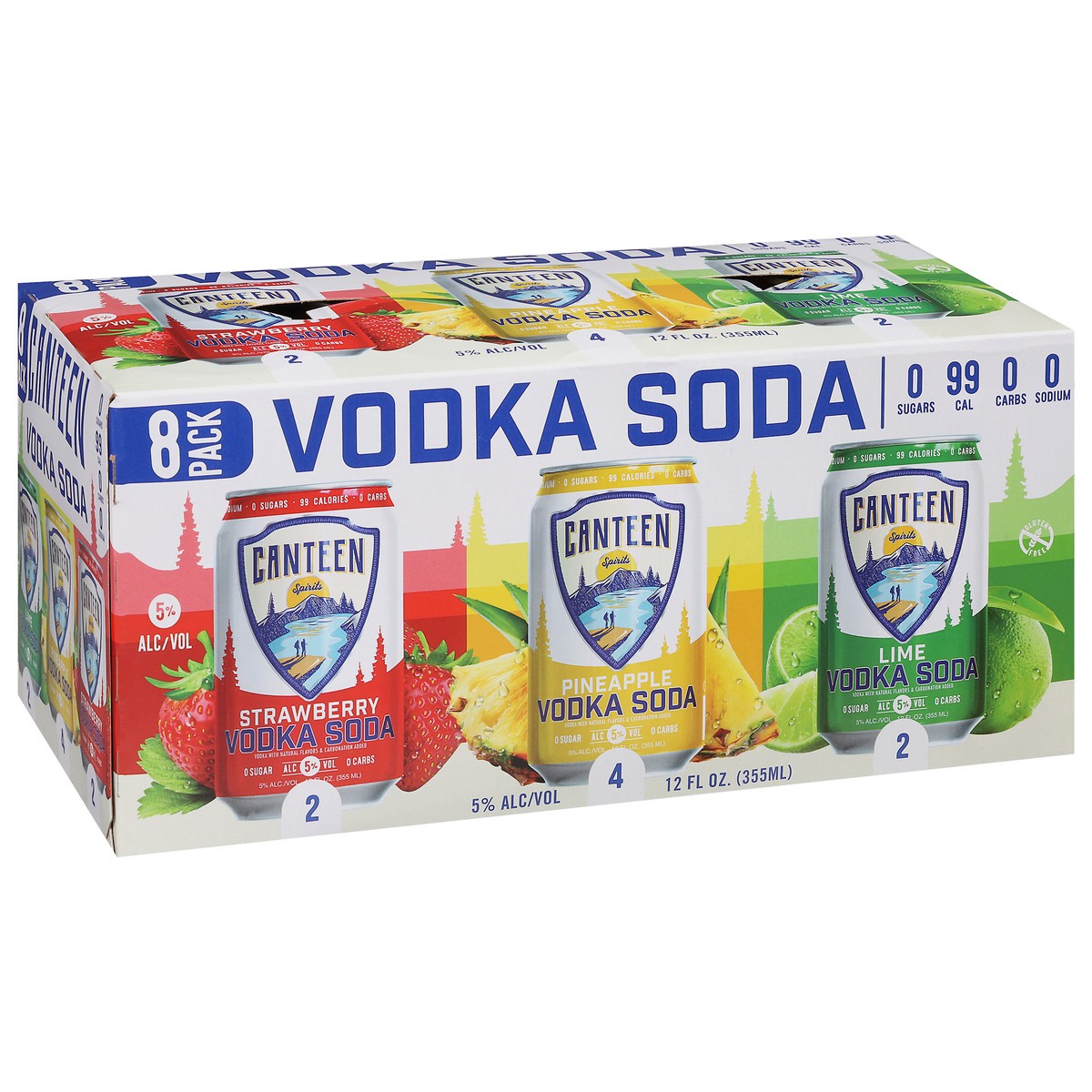 slide 8 of 9, Canteen Spirits 8 Pack Strawberry/Pineapple/Lime Vodka Soda 8 - 12 fl oz Cans, 8 ct; 12 fl oz