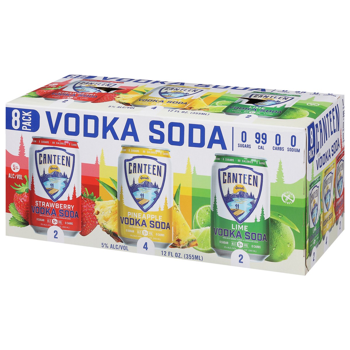 slide 2 of 9, Canteen Spirits 8 Pack Strawberry/Pineapple/Lime Vodka Soda 8 - 12 fl oz Cans, 8 ct; 12 fl oz