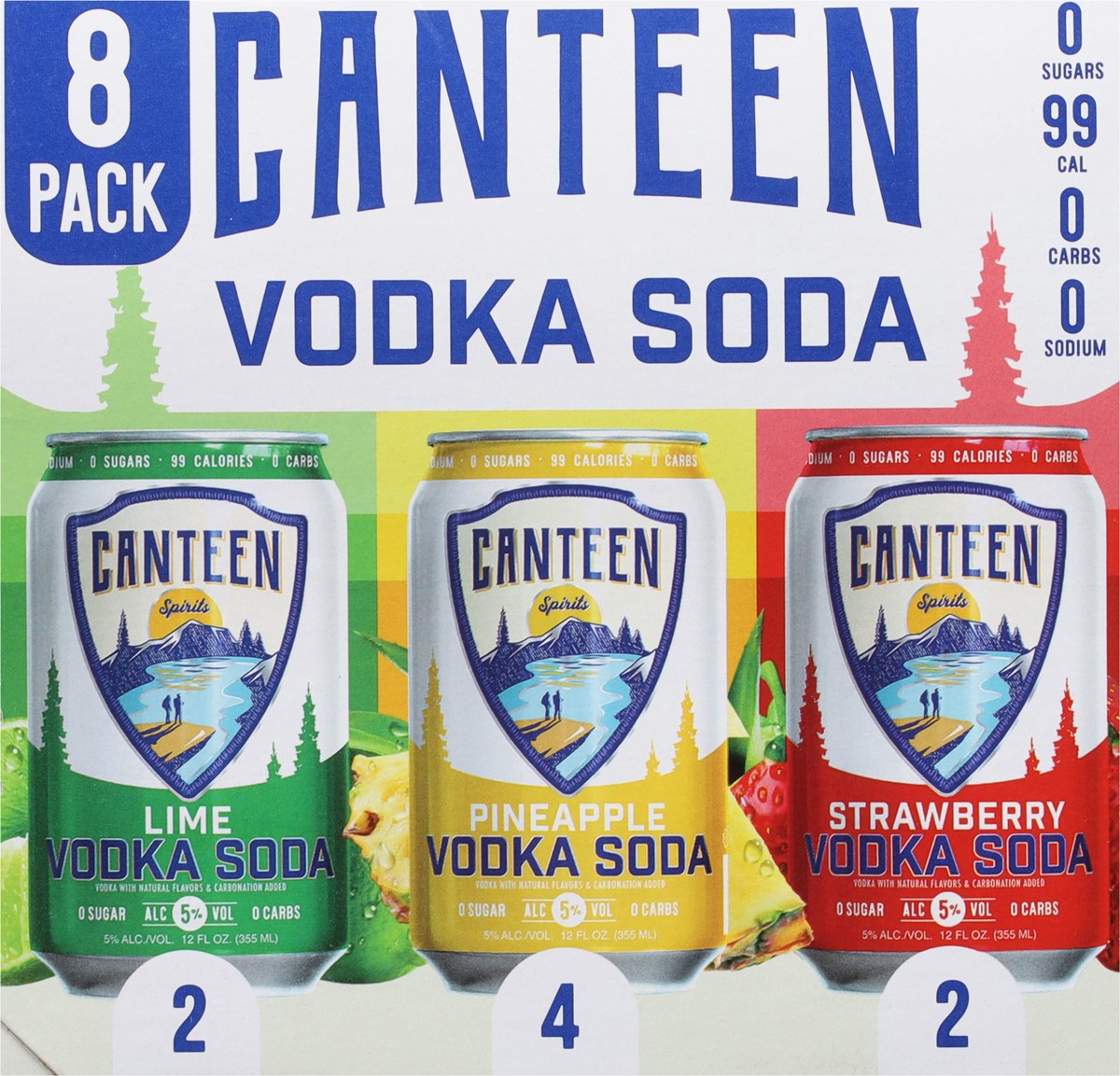 slide 7 of 9, Canteen Spirits 8 Pack Strawberry/Pineapple/Lime Vodka Soda 8 - 12 fl oz Cans, 8 ct; 12 fl oz