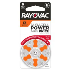 RAYOVAC Size 13 Hearing Aid Batteries (6 Pack)
