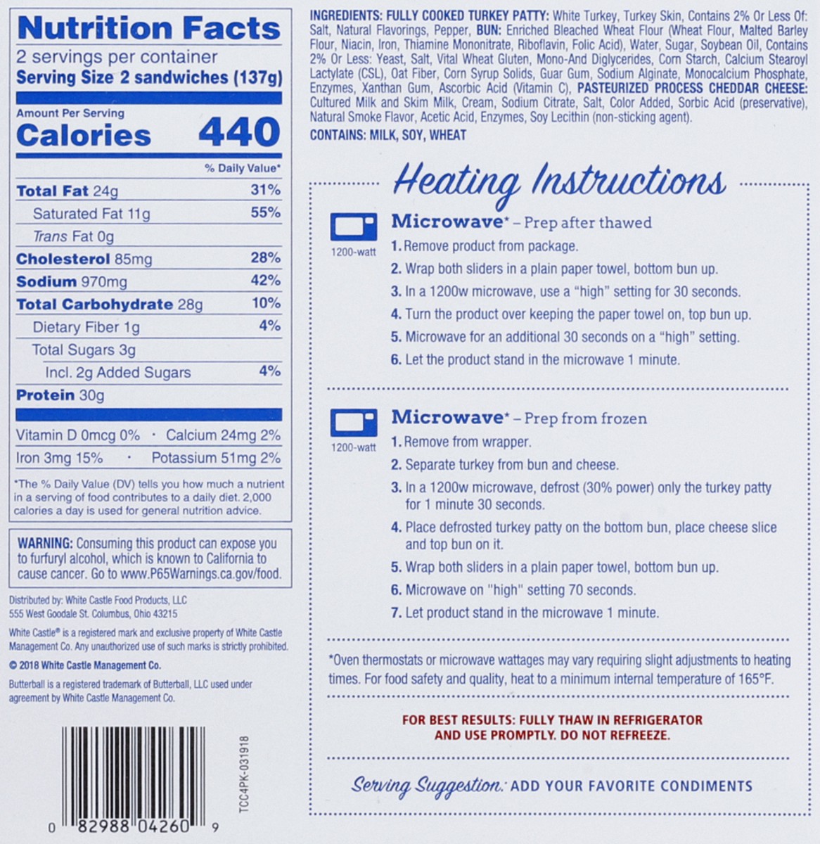 slide 6 of 6, White Castle Turkey Burgers, 9.66 oz