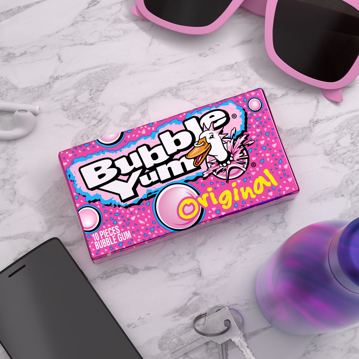 slide 7 of 7, BUBBLE YUM Original Chewy, Bubble Gum Pack, 2.82 oz, 2.82 oz