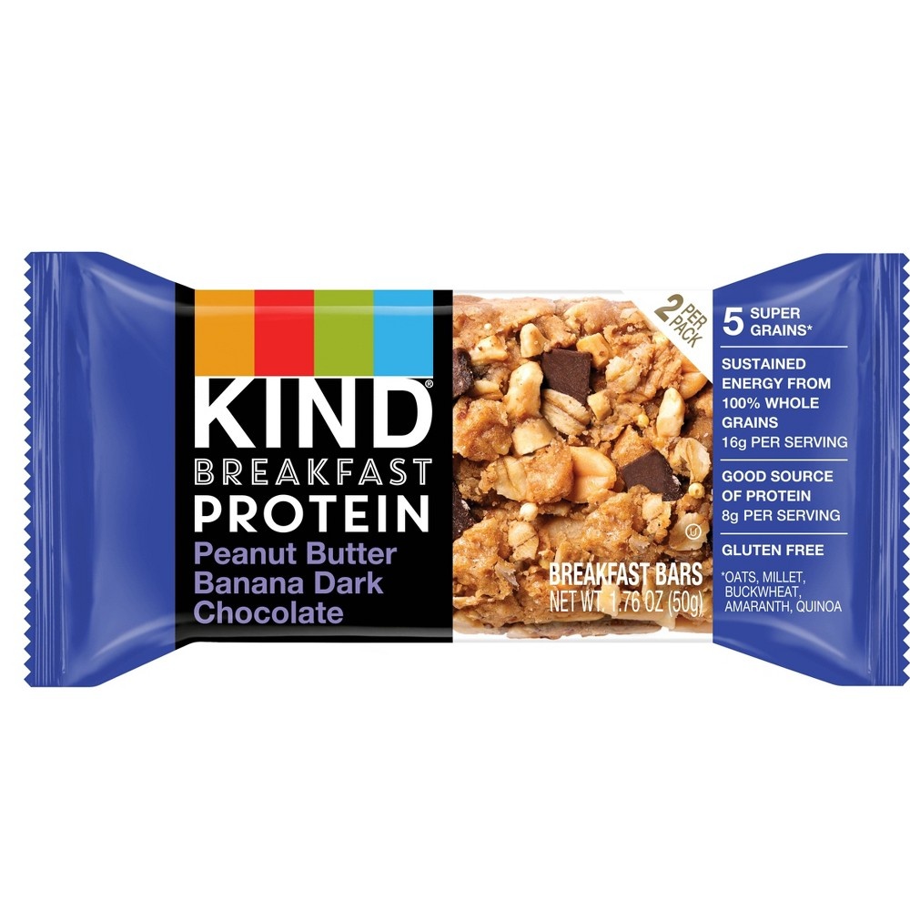 slide 2 of 2, KIND Breakfast Protein Peanut Butter Banana Dark Chocolate Granola Bars, 4 ct; 1.76 oz