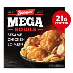 Banquet Mega Bowls Sesame Chicken Lo Mein, Frozen Meal, 13.5 oz.