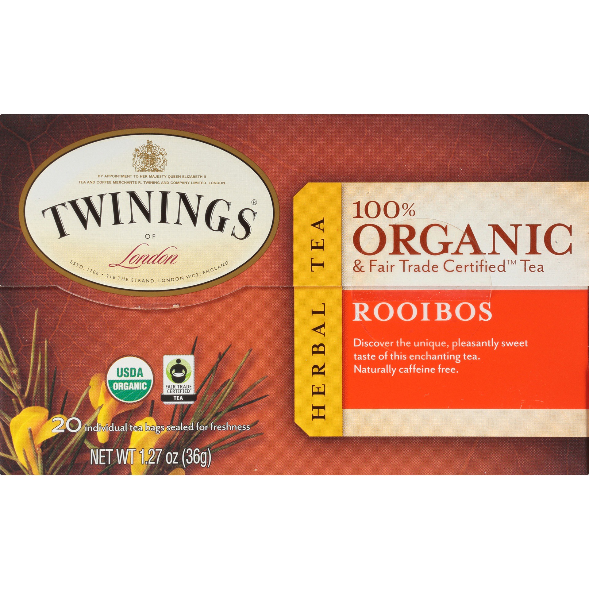 slide 6 of 7, Twinings Organic Rooibos Herbal Tea Bags - 1.27 oz, 1.27 oz