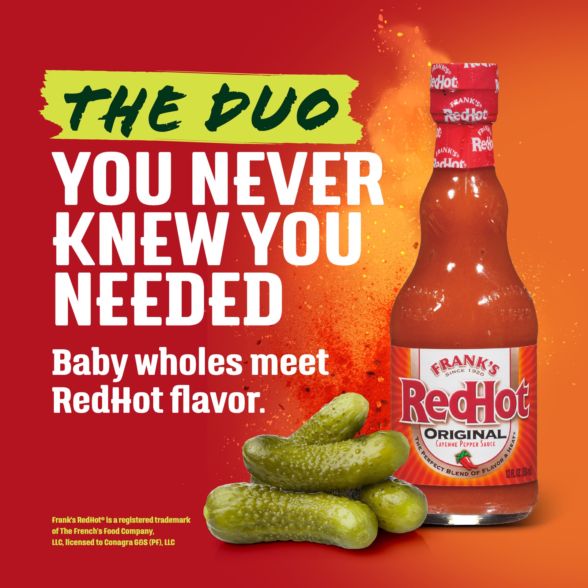 slide 2 of 5, Vlasic Frank's RedHot Original Cayenne Pepper Sauce Flavored Kosher Dill Whole Pickles- 16 oz, 16 oz