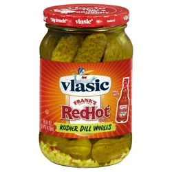 Vlasic Frank''s RedHot Original Cayenne Pepper Sauce Flavored Kosher Dill Whole Pickles, 16 oz.
