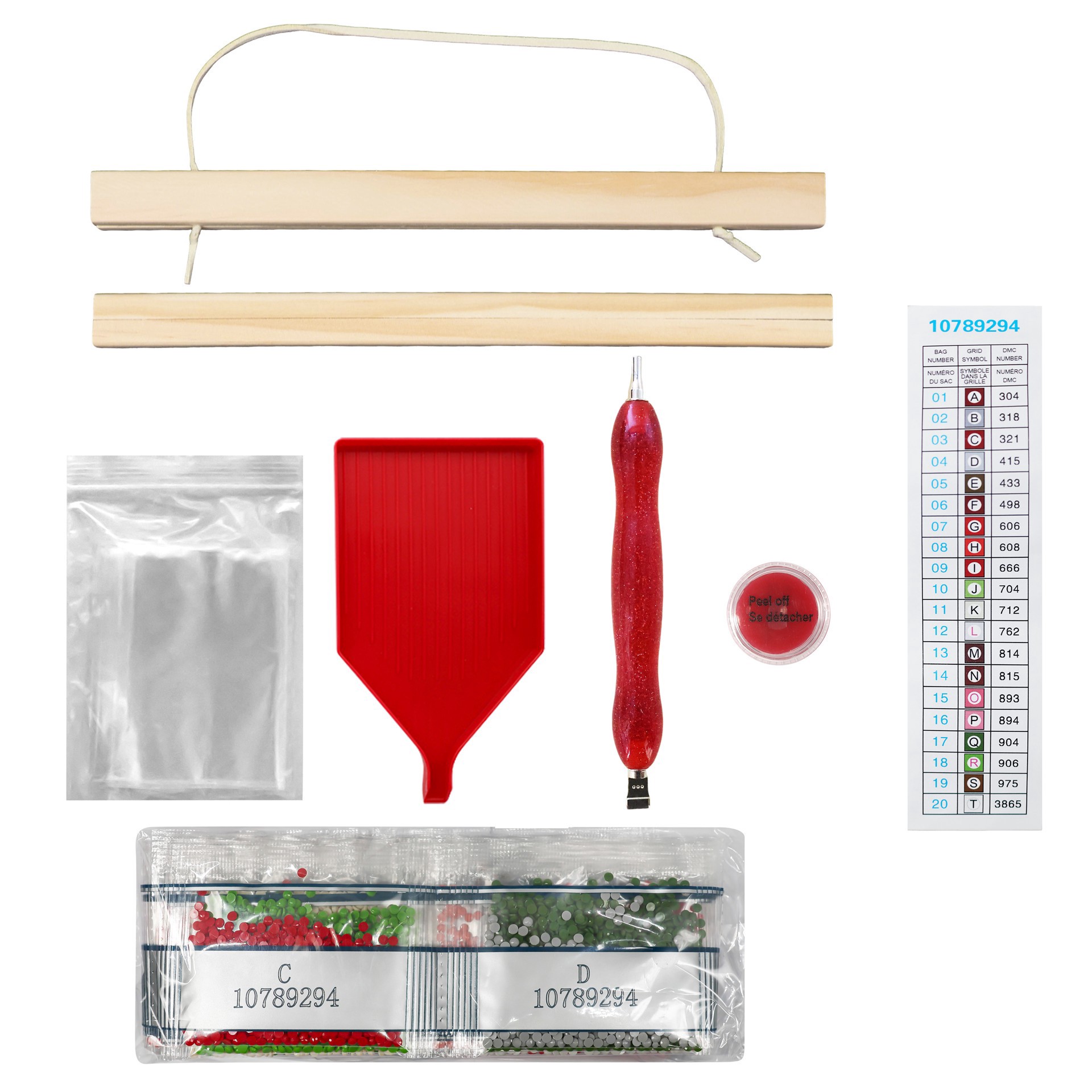 slide 2 of 4, 8" X 10" Candy Cane Diamond Art Kit With Frame By Make Market, 8 in x 10 in