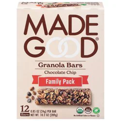 MadeGood Chocolate Chip Granola Bars Family Pack - 12 ct - 0.85 oz