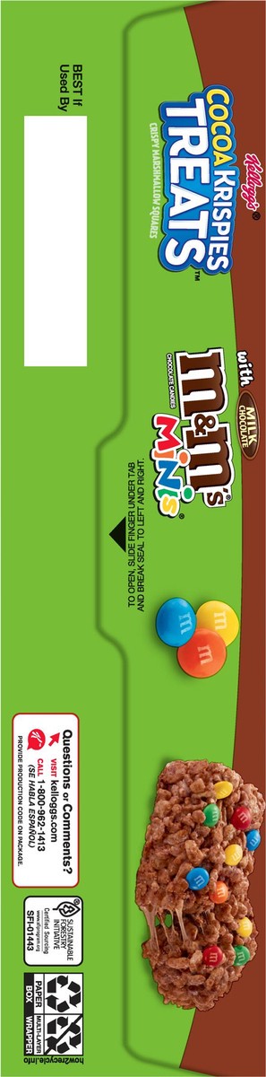 slide 8 of 10, Cocoa Krispies Treats Crispy Marshmallow Squares Chocolate with M&Ms Minis, 5.6 oz, 8 Count, 5.6 oz