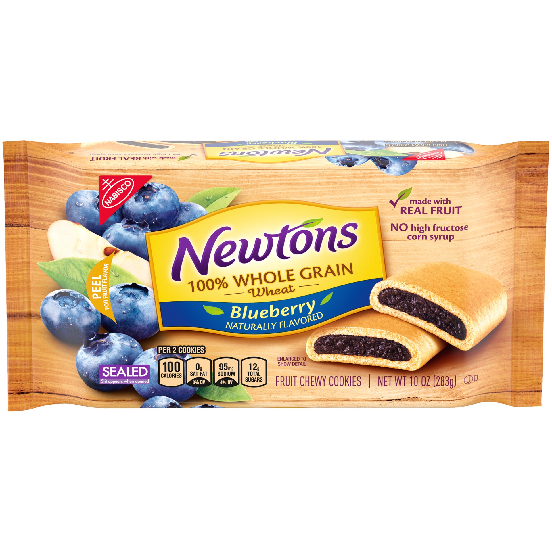 slide 1 of 5, Newtons Blueberry 100% Whole Grain Fruit Chewy Cookies, 10 oz package, 10 oz