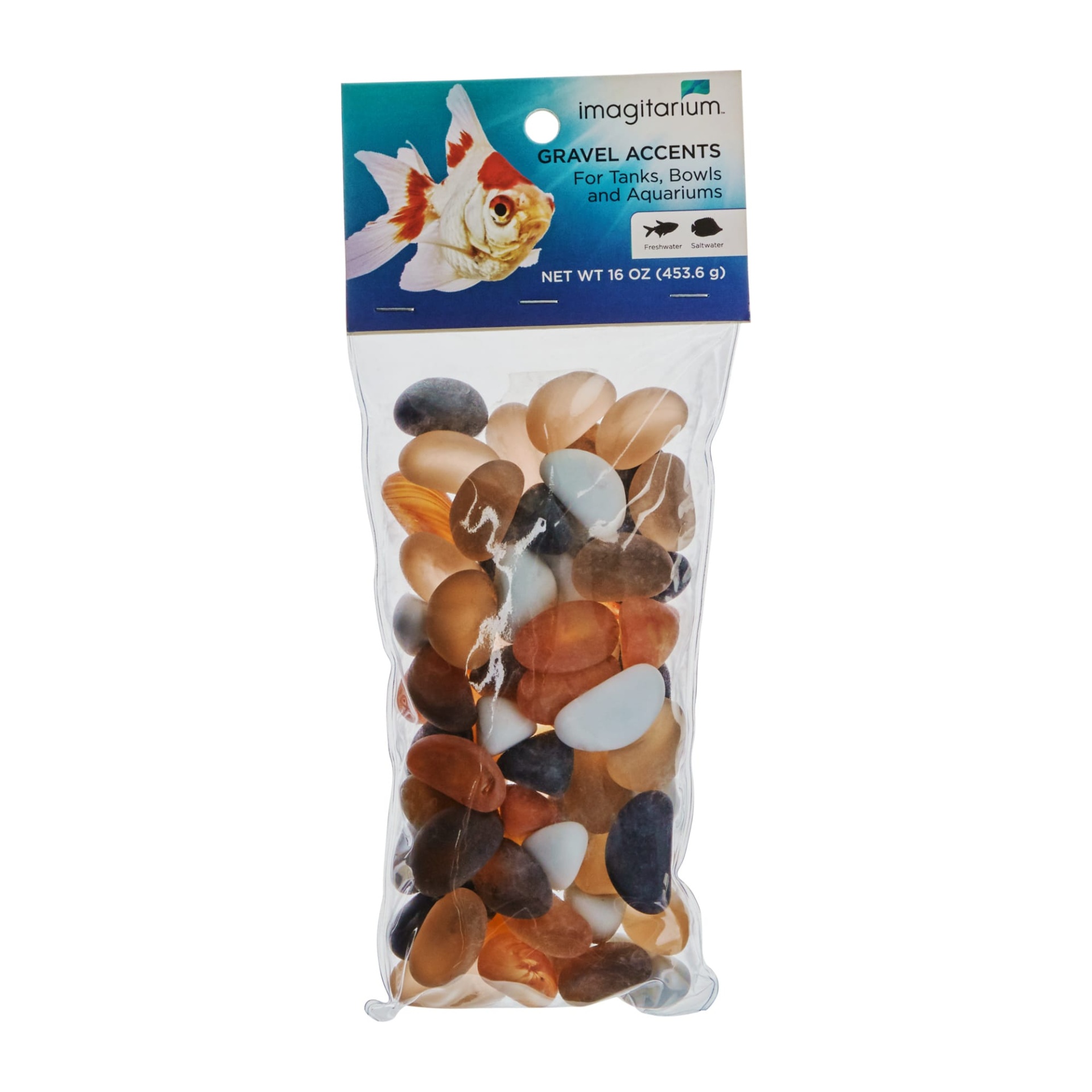 slide 1 of 1, Imagitarium Tumbled Orange and Black Glass Aquarium Gravel Accent Mix, 1 ct