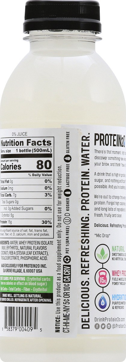 slide 5 of 9, Protein2o Protein Infused Tropical Coconut Water 16.9 oz - 16.9 fl oz, 16.9 fl oz