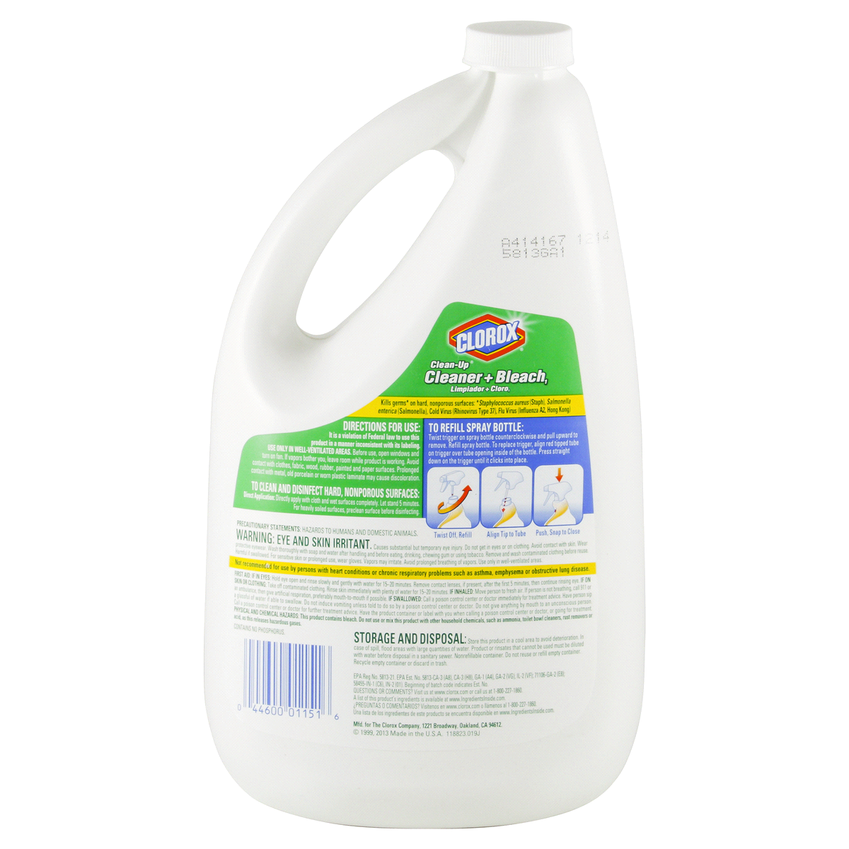 slide 2 of 2, Clorox Clean-Up All Purpose Cleaner With Bleach Refill Bottle Original, 64 oz