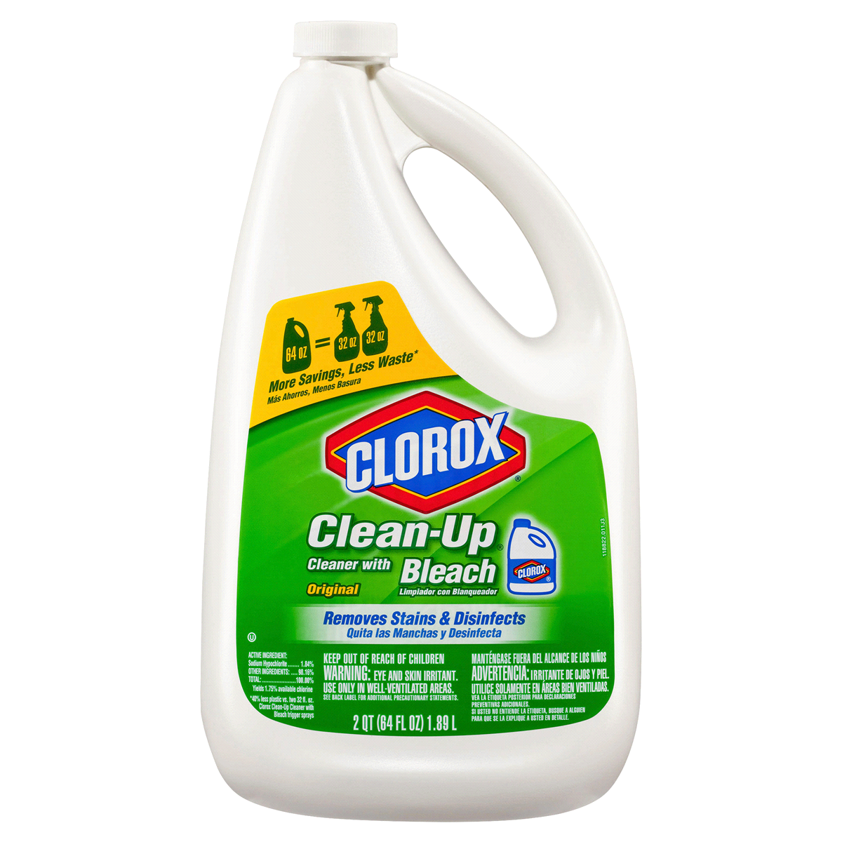 slide 1 of 2, Clorox Clean-Up All Purpose Cleaner With Bleach Refill Bottle Original, 64 oz