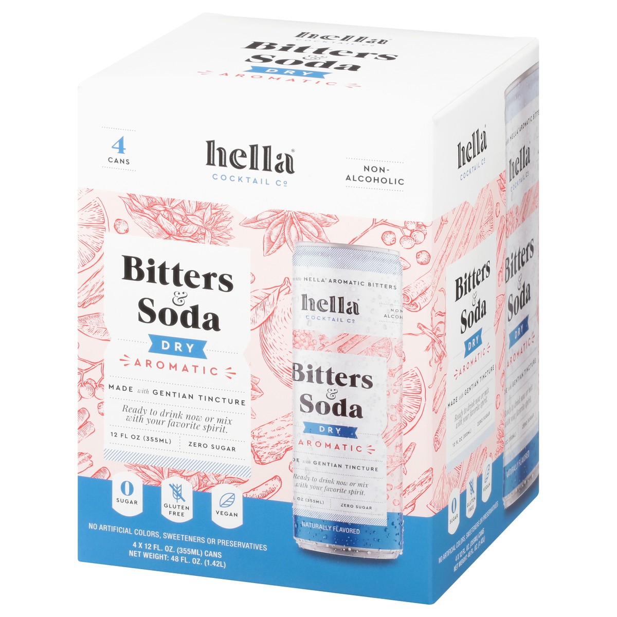 slide 6 of 13, Hella Cocktail Co. 4 Pack Dry Aromatic Bitters & Soda 4 - 12 fl oz Cans, 33.6 oz