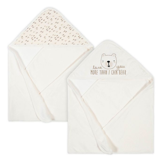 slide 1 of 5, Gerber Bear Hooded Towels - Oatmeal, 2 ct