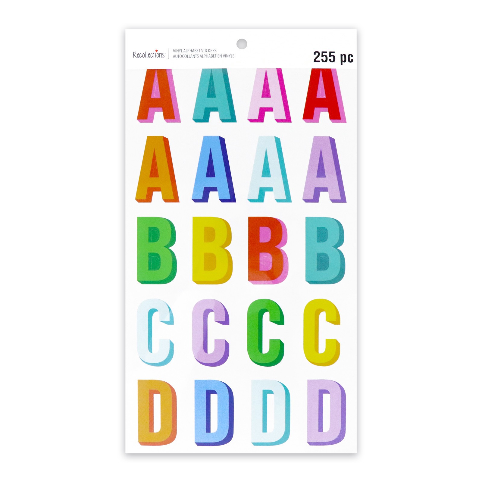 slide 6 of 7, Multicolor Vinyl Alphabet Sticker Sheets By Recollections, 6.8 in x 12.6 in