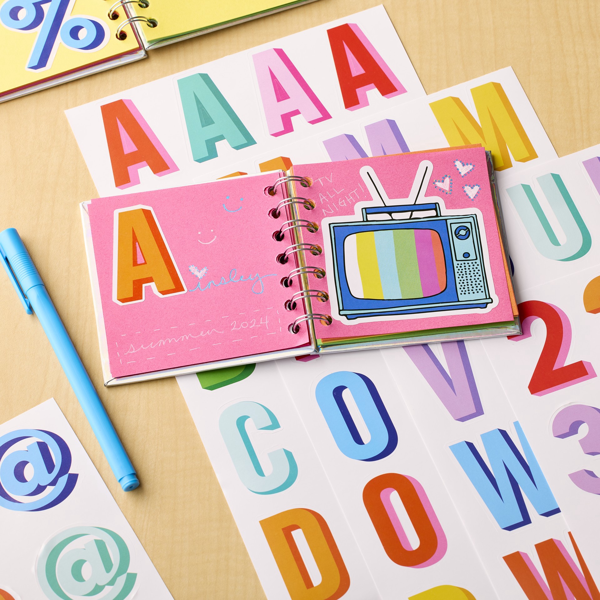 slide 3 of 7, Multicolor Vinyl Alphabet Sticker Sheets By Recollections, 6.8 in x 12.6 in