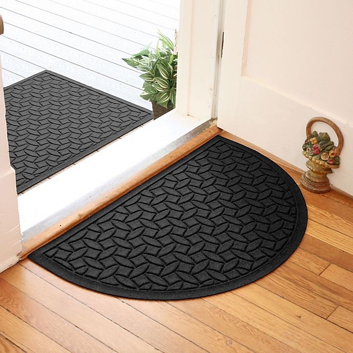 slide 1 of 2, Weather GuardEllipse Half Oval Door Mat - Charcoal, 24 in x 39 in