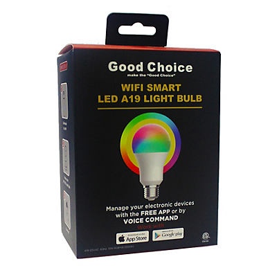 slide 1 of 1, Good Choice Multi-Color Smart Wi-Fi LED A19 Light Bulb, 1 ct