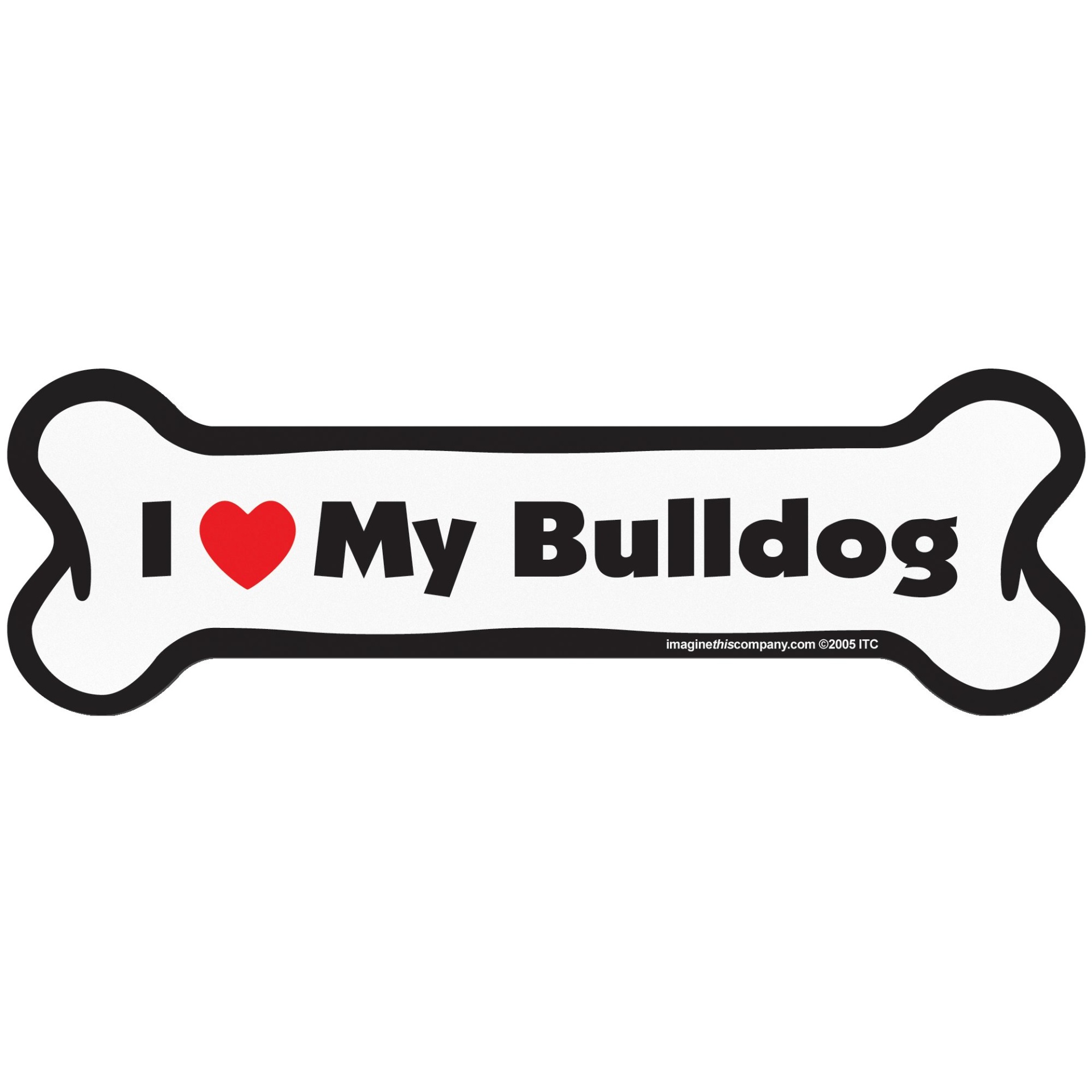 slide 1 of 1, Imagine This "I Love My Bulldog" Bone Car Magnet, SM