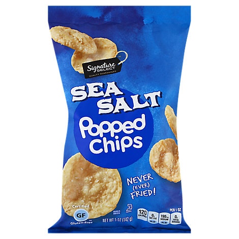 slide 1 of 1, Signature Select Popped Chips Sea Salt, 5 oz