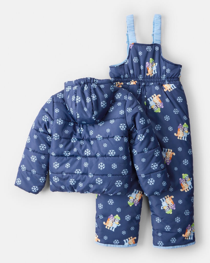 slide 7 of 7, Carter's Carters Toddler 2-Piece Bluey™ Hooded Snowsuit Jacket & Bib Set - Blue Navy 3T, 2 pc