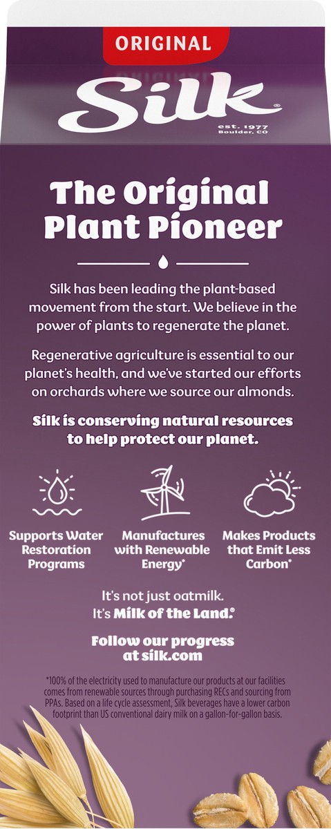 slide 3 of 9, Silk Oat Milk, Original, Dairy Free, Gluten Free, 64 FL OZ Half Gallon, 59 fl oz