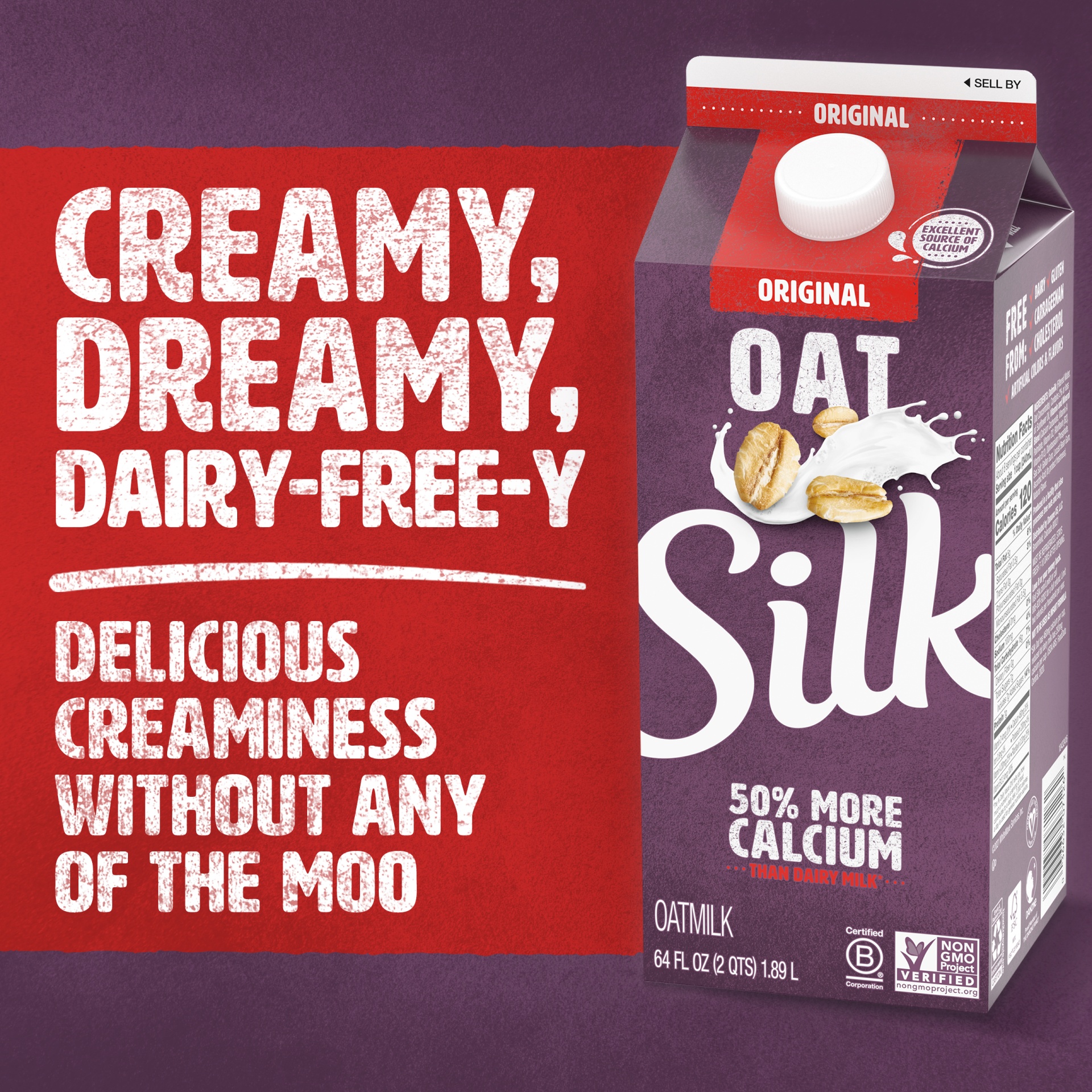 slide 5 of 7, Silk Original Oat Milk, 64 fl oz
