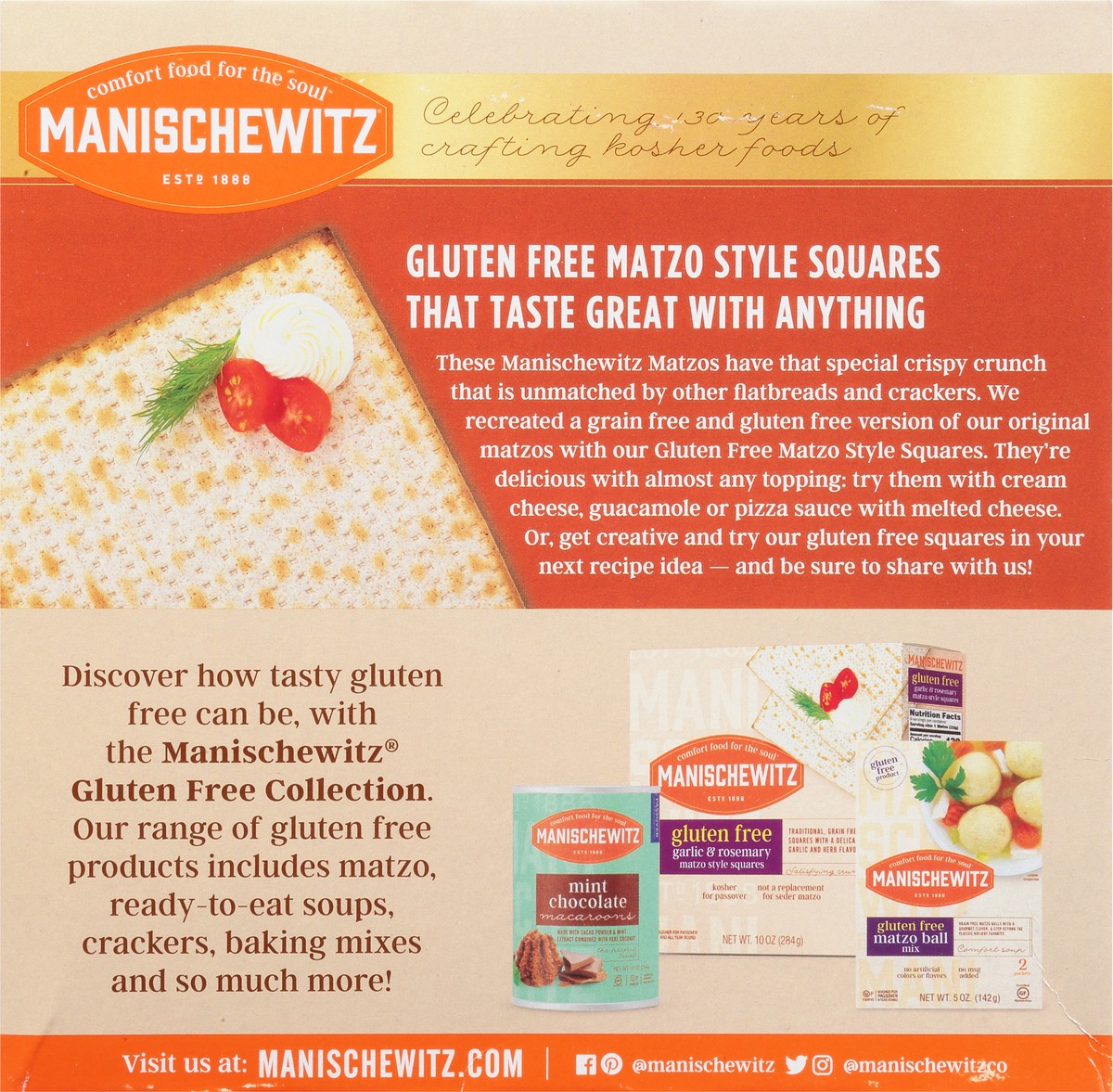 slide 3 of 9, Manischewitz Gluten Free Matzo Style Squares 10 oz, 10 oz