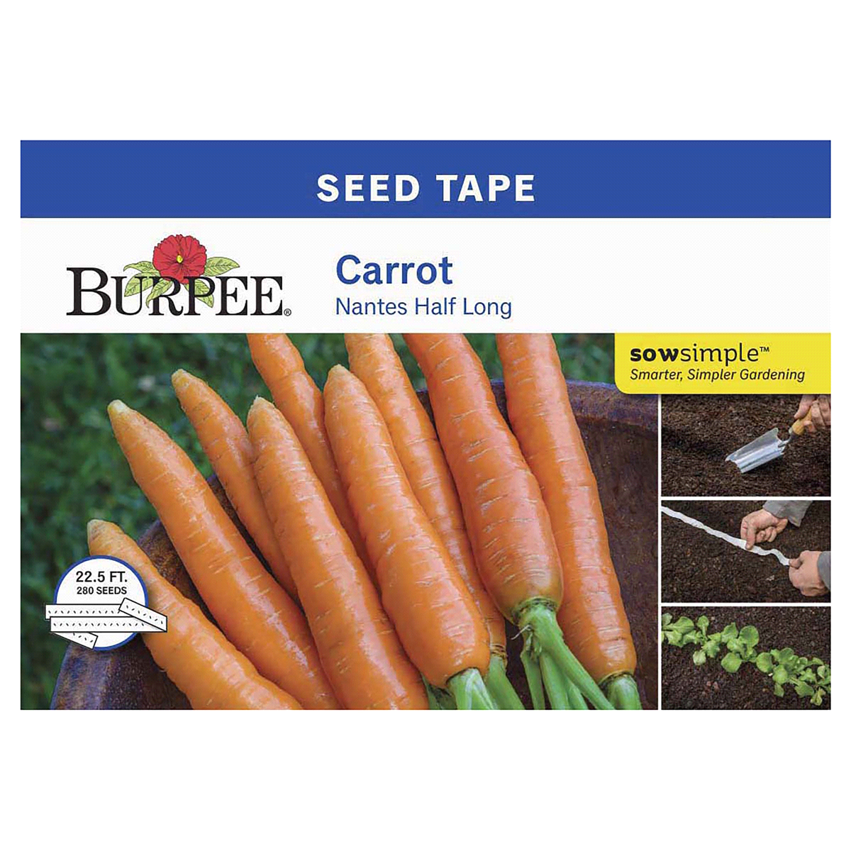 slide 1 of 5, Burpee Carrot Scarlet Nantes Seeds, 1 ct