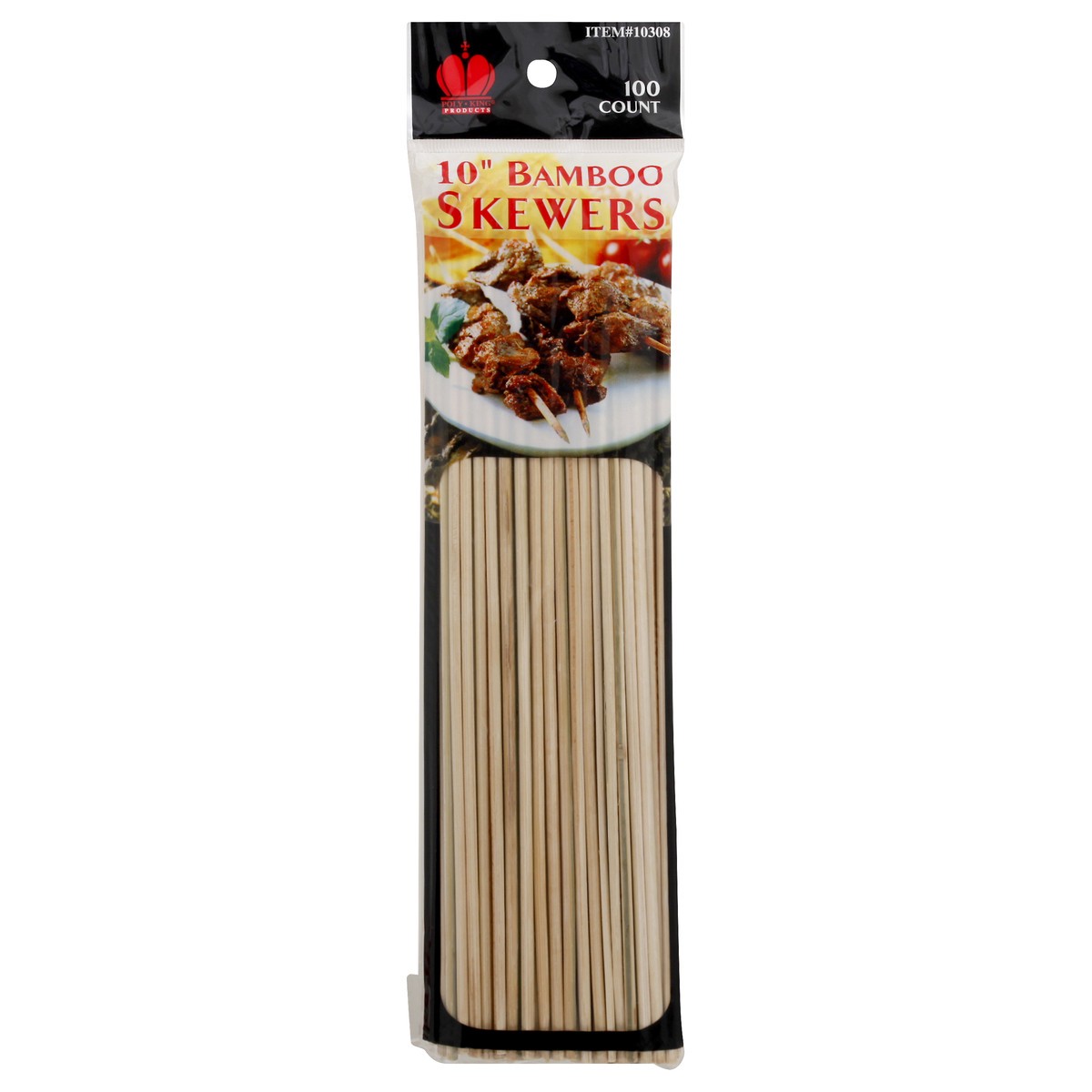 slide 7 of 11, Poly King Bamboo 10 Inch Skewers 100 ea, 100 ct