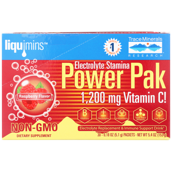 slide 1 of 1, Trace Minerals Research Raspberry Electrolyte Stamina Power Pack, 30 ct; 0.18 oz