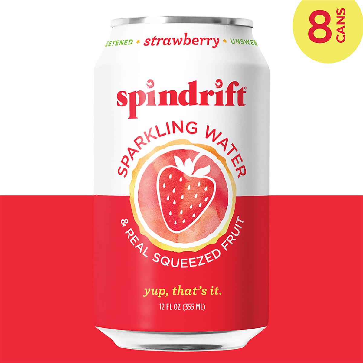 slide 5 of 7, Spindrift 12 oz. Strawberry Sparkling Water 8pk, 8 ct