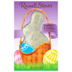 RUSSELL STOVER Easter Solid Cookies & Crème White Fudge Solid Easter Bunny, 3 oz.