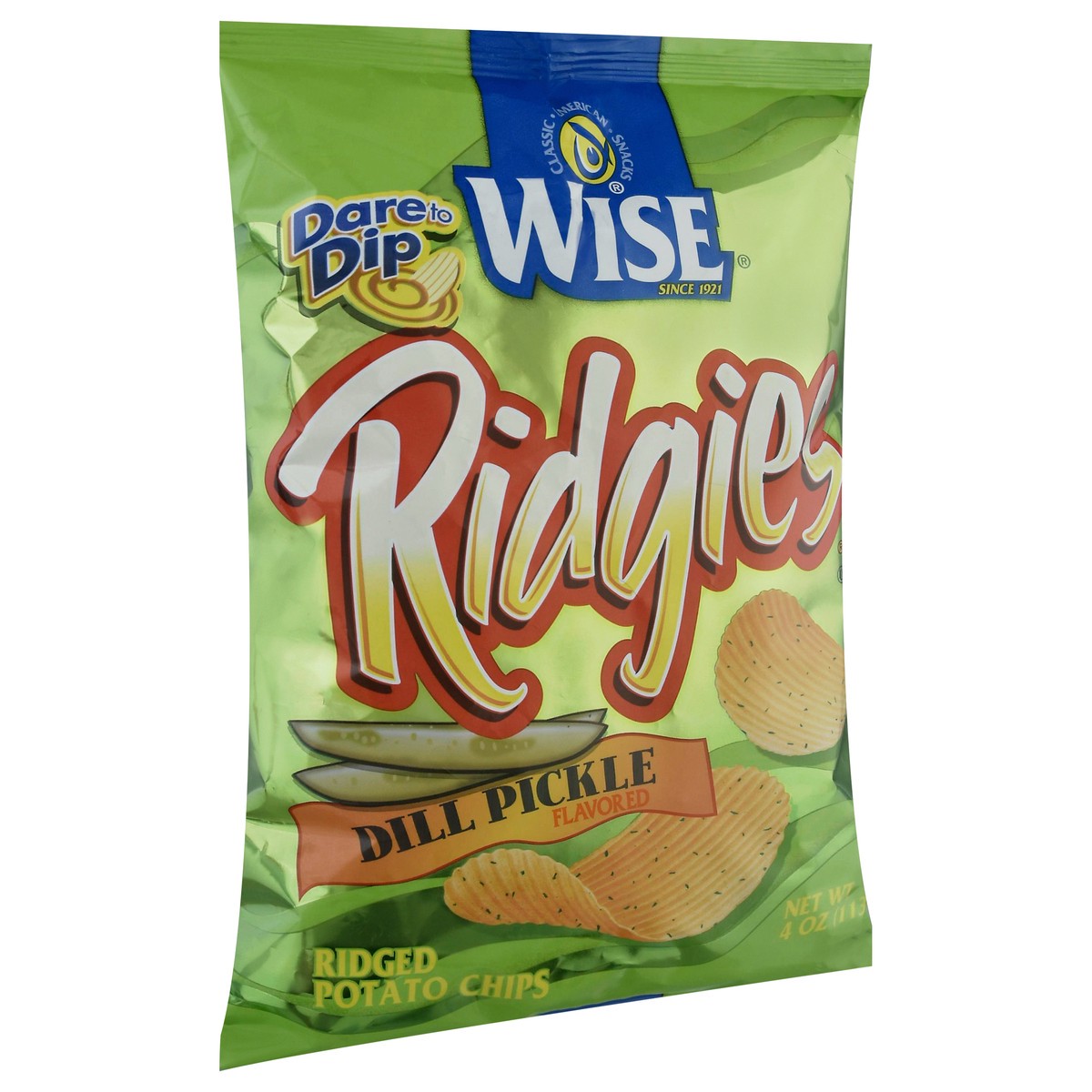 slide 9 of 14, Ridgies Ridged Dill Pickle Flavored Potato Chips 4 oz, 4 oz