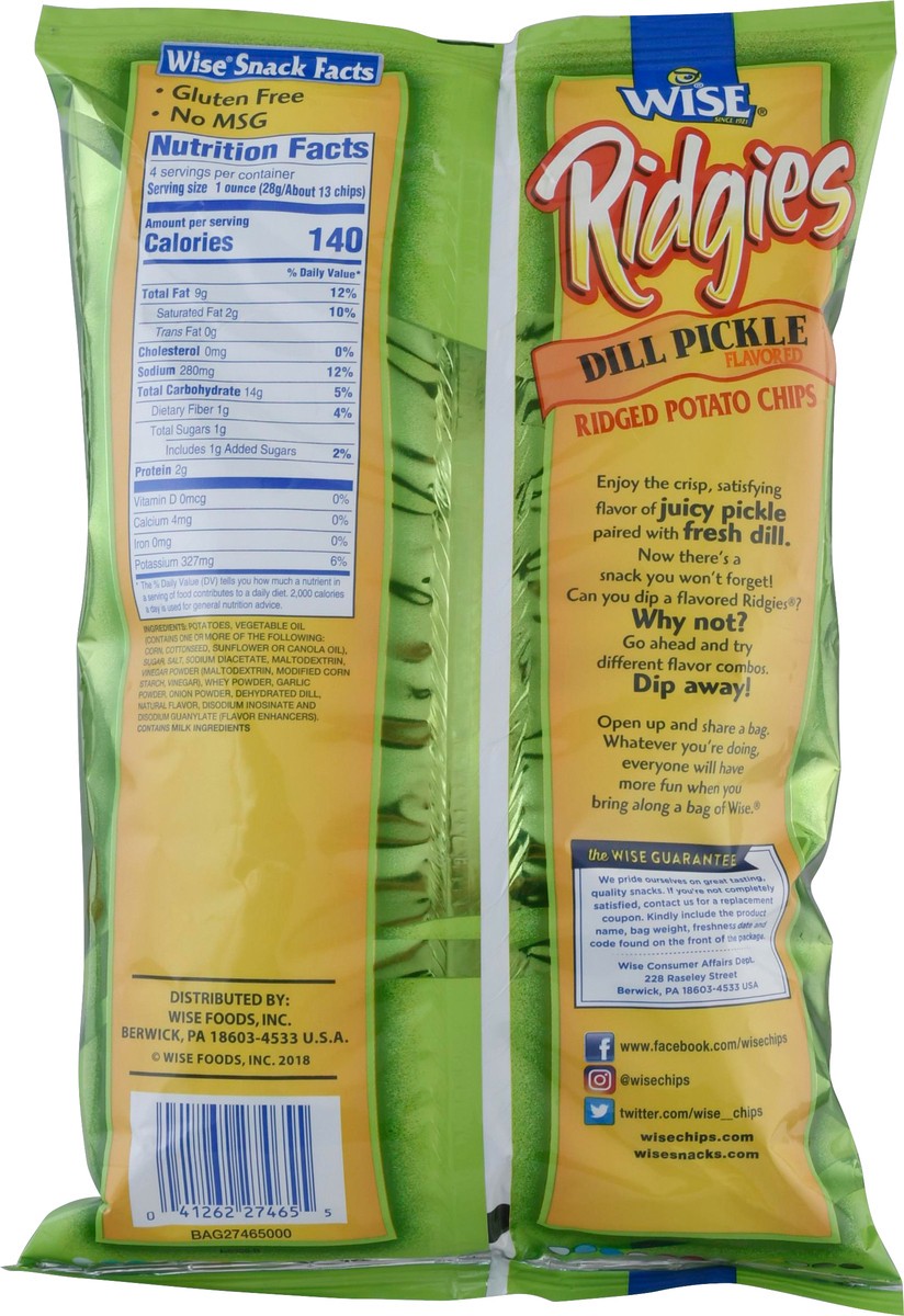 slide 10 of 14, Ridgies Ridged Dill Pickle Flavored Potato Chips 4 oz, 4 oz