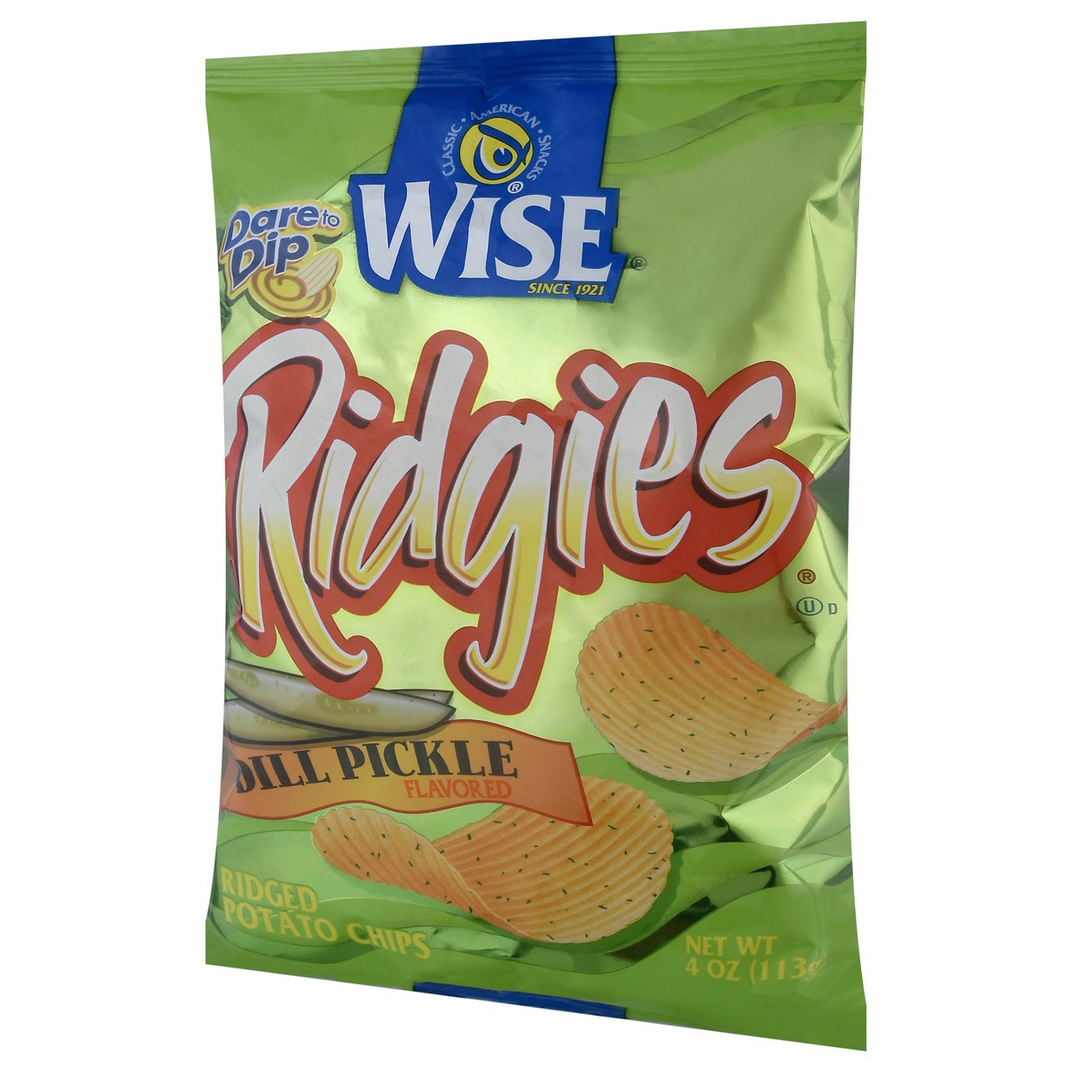 slide 5 of 14, Ridgies Ridged Dill Pickle Flavored Potato Chips 4 oz, 4 oz