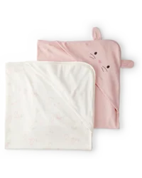 Carter's Baby 2-Pack Hooded Towels - Pink Pink OSZ