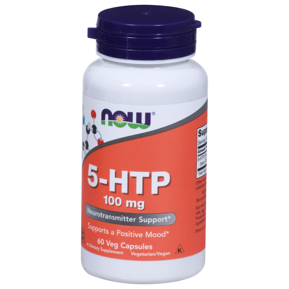 slide 2 of 9, NOW Supplements 5-HTP 100 mg - 60 Veg Capsules, 60 ct