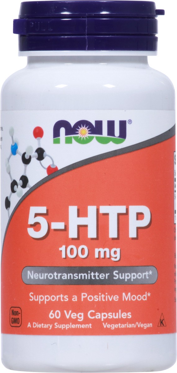 slide 5 of 9, NOW Supplements 5-HTP 100 mg - 60 Veg Capsules, 60 ct