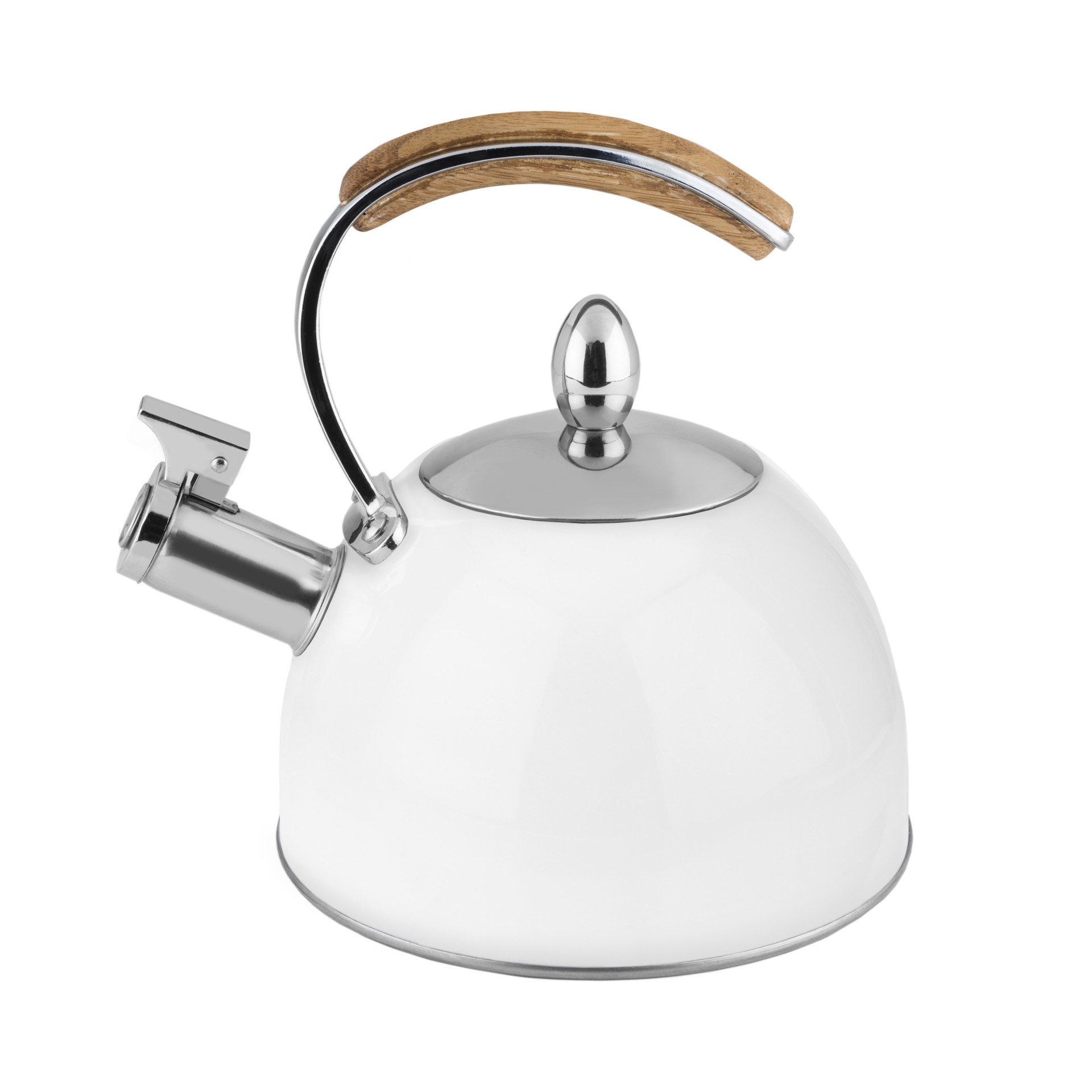 slide 1 of 5, Pinky Up Presley White 70 Oz Tea Kettle, Stovetop Induction Stainless Steel Whistling Kettle, 1 cnt