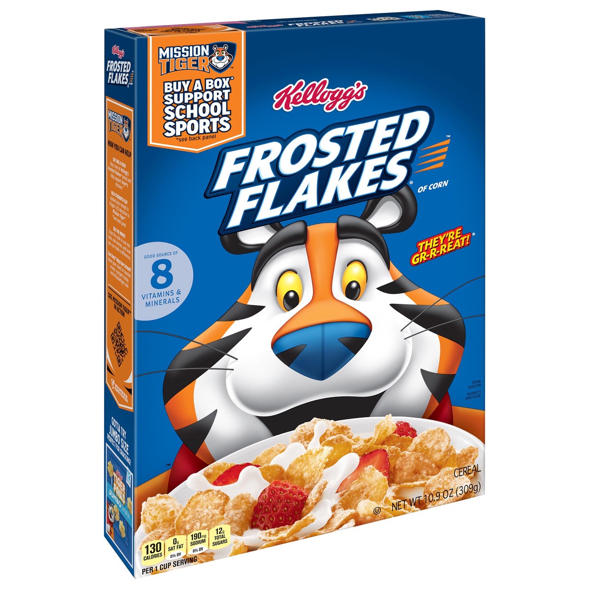 slide 4 of 12, Frosted Flakes Kellogg's Frosted Flakes Cold Breakfast Cereal Original, 10.9 oz, 10.9 oz