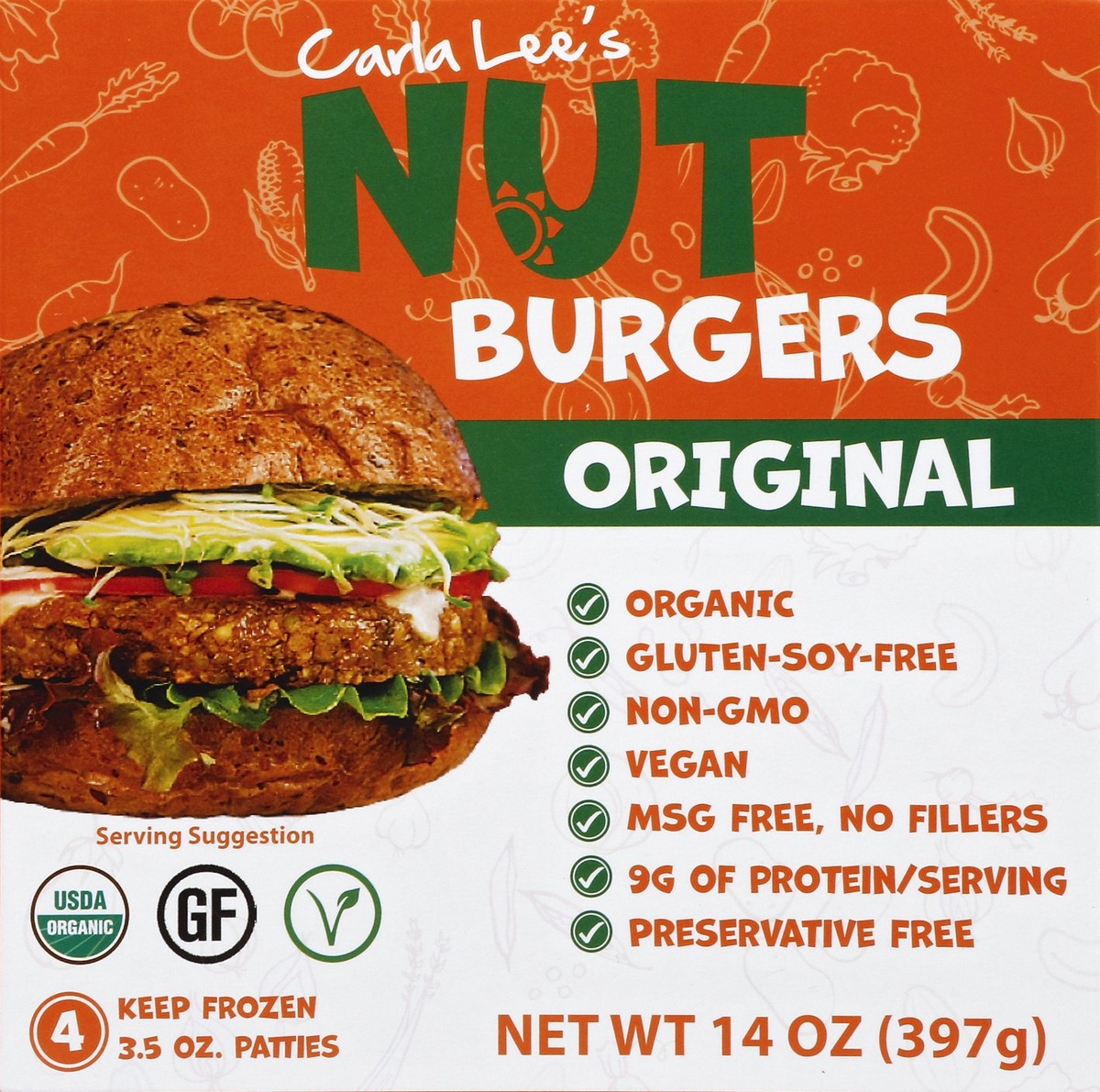 slide 4 of 4, Carla Lee's Original Nut Burgers, 14 oz