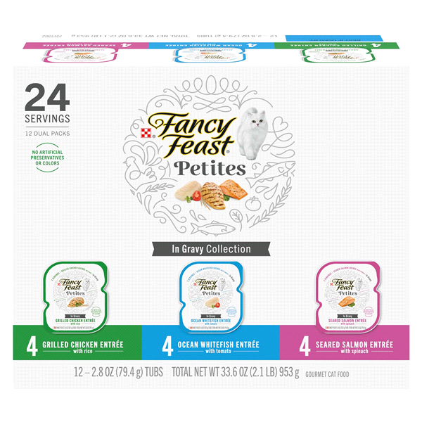 slide 1 of 1, Fancy Feast Petites Collection Gourmet Cat Food 12 - 2.8 oz Tubs, 12 ct