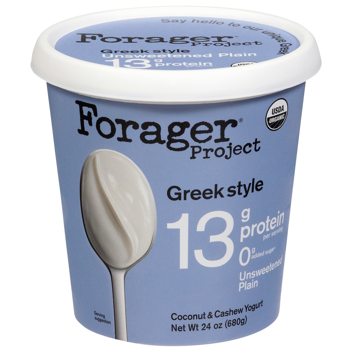 slide 1 of 13, Forager Project Dairy-Free Organic Greek Style Cultured Coconut & Cashew Unsweetened Plain Yogurt 24 oz, 24 oz