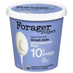Forager Project Dairy-Free Organic Greek Style Cultured Coconut & Cashew Unsweetened Plain Yogurt 24 oz